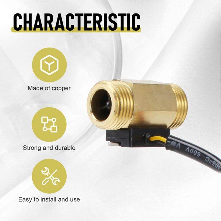 1-piece-of-yf-b1-turbine-water-flow-sensor-g1-2-inch-electromagnetic-brass-in-line-hall-switch-male-thread-1-25-l-min