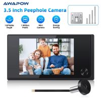 ❀™♙ Awapow 3.5 Inch Peephole Doorbell Camera Digital Door Viewer 120° Peephole Viewer Cat Eye Door Bell Smart Home Outdoor Monitor