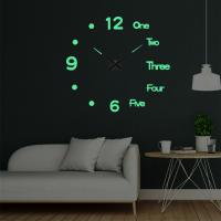 ZZOOI New Creative luminous wall clock living room diy wall sticker clock mute clock clock wall home decor wall digital clock