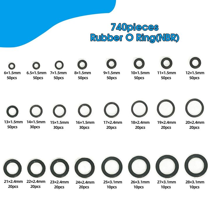 nbr-seal-ring-silicone-kit-740pcs-rubber-o-ring-gasket-assortment-for-automotive-repair-plumbing-and-faucet-resist-oil-heat-o-r-gas-stove-parts-acces