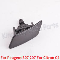 CAPQX สำหรับ Peugeot 307 207สำหรับ Citron C4กันชนหน้าไฟหน้าเครื่องซักผ้าหัวฉีดสเปรย์ไฟหน้าไฟหน้าน้ำทำความสะอาดฝาปิด