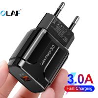 {KOLT Digital} Olaf EU US QC 3.0 USB Charger 3A สำหรับ Xiaomi โทรศัพท์มือถือ USB Charger สำหรับ Samsung QC 4.0 Fast Charging Wall Charger สำหรับ iPhone X