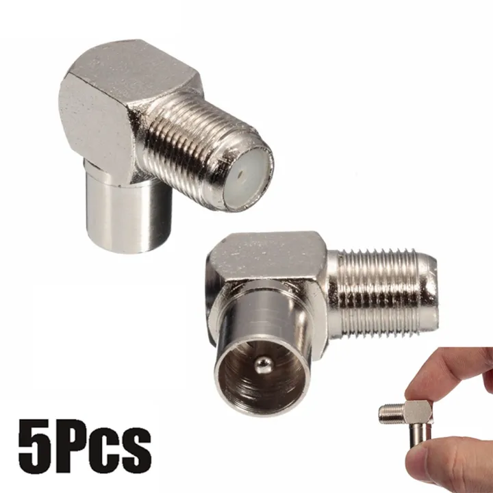 Socket RG5 RG6 90 Degree RF Coaxial Right Angle TV Male Plug Adapter