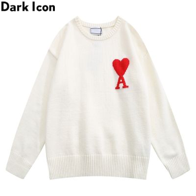 CODTheresa Finger Dark Icon 2021 Autumn Winter Pullover Mens Sweater Heart Embroidery Wool Sweater For Men Streetwear Clothing Multiple Colour