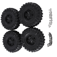 4 Piece 120mm 2.2 Beadlock Wheel Rim Tire Set Black RC Accessories for 1/10 RC Crawler Car Axial SCX10 Wraith Capra RR10 RBX10 Traxxas TRX4