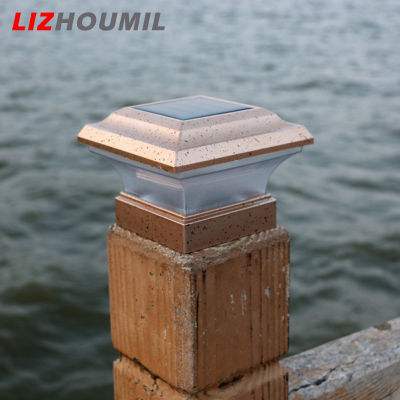 LIZHOUMIL โคมไฟเสาพลังงานแสงอาทิตย์กันน้ำสำหรับสวนกระท่อมติดกำแพงรั้วประตูกลางแจ้ง
