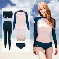 women sport summer swimsuit 5 pieces long sleeves surfing suit 2020 newest bathing suit swimwear maillot de bain femmale