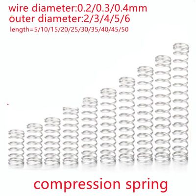 20pcs wire diameter 0.2mm 0.3mm 0.4mm Stainless Steel Compression Spring 304 SUS Compressed Spring  Y-Type Rotor Return Spring Spine Supporters