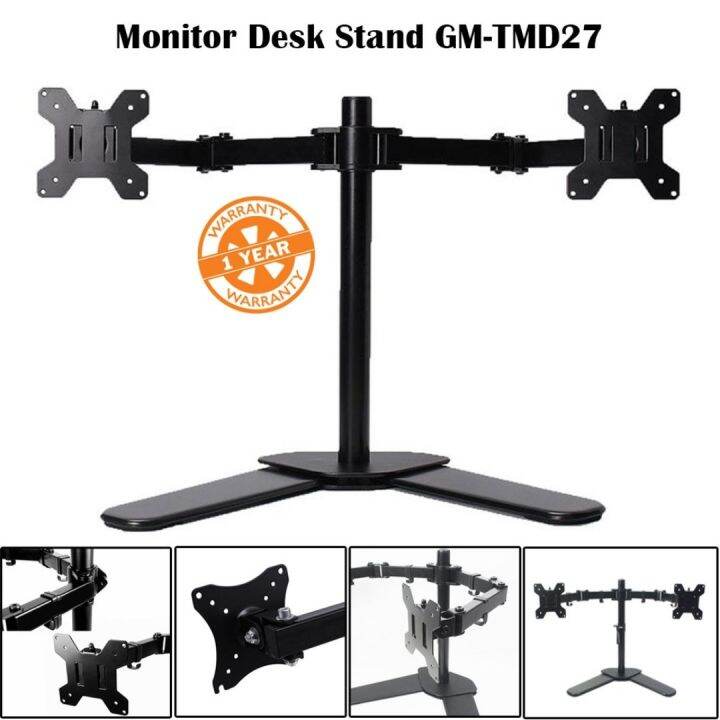 10"27" Tilt Rotating Dual Lcd Led two Arms Monitor Desk Stand Mount