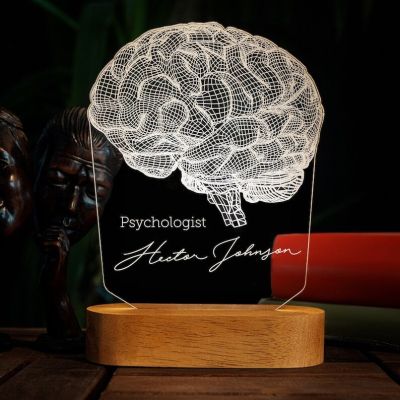 Personalized Lamp for School Psychologist Led Lights Gift For Him Custom 3D Night Table Lamp Psychology Student Graduation Gift Night Lights