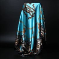 ❀◆△ 90x90cm Fashion Scarves for Women Shawl Print Silk Satin Hijab Scarf Female Bandana Luxury Brand Square Shawls Scarfs For Ladies