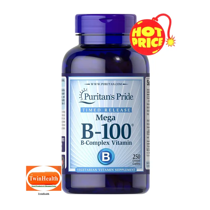 Puritan's Pride Vitamin B-100 Complex Timed Release / 250 Caplets ...