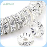 JHA9202888 ชุบทองและเงิน ลูกปัด rondelle spacer 8mm คะ ใสสะอาด ลูกปัดพลอยเทียมสีเงิน 200ชิ้นค่ะ พลอยเทียมเช็ก ลูกปัดคริสตัลทรงหลวม การทำเครื่องประดับ