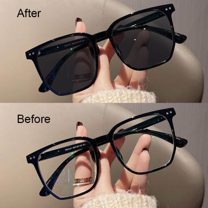 แฟชั่นสแควร์-anti-blue-ray-photochromic-สายตาสั้นแว่นตาหญิง-star-สไตล์สายตาสั้นแว่นตาลบองศาจาก-100ถึง-400