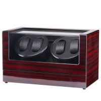 ACS -Watch Winder กล่องหมุนนาฬิกา ออโตเมติก แบบอโตเมติก 4 เรือน สีน้ำตาลลายไม้/สีดำ