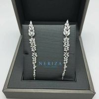 Neriza Jewelry/ต่างหูเพชรระย้าเกรดพรีเมี่ยม ประกายไฟเทียบเท่าเพชรแท้แยกไม่ออก จัดส่งฟรี NE024