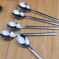 Feng Qi shop 1PC High Quality Korean Stainless Steel Rice Spoon Soup Spoon Coffee Spoon Long-handled Great Circle Spoon