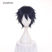 ccutoo 30cm Ao no Blue Exorcist Okumura Rin FAIRY TAIL Blue Short Fluffy Layered Synthetic Hair Cosplay Wig Full Hair Wig  Hair Extensions Pads