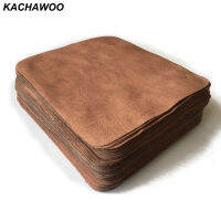 Kachawoo 100pcs 175mm X 145mm Brown Glasses Cleaning Cloth Suede Customize Glasses Accessories Microfiber Cloth