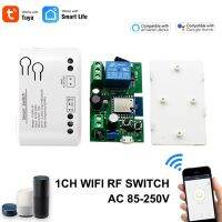 รีเลย์โมดูล AUBESS สวิตช์ Wifi ประจำบ้านอัจฉริยะ1CH DC 7-32V 5V 12V 24V เซ็นเซอร์ตัวรับ RF ใหม่ล่าสุดทำงานร่วมกับ Alexa Google Home