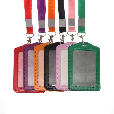 【CW】▲❈☁  New Card Holder with Lanyard Leather Cover for Men Bank Name Credit Holders Neck Bus ID