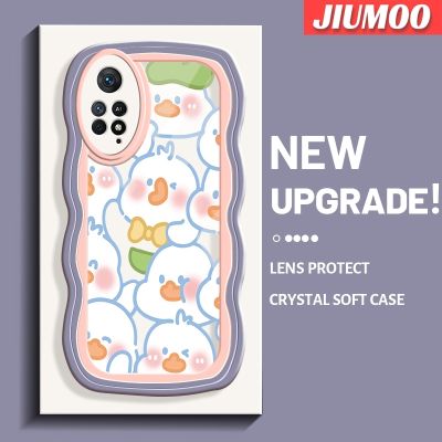 เคส JIUMOO สำหรับ Xiaomi Redmi Note 11 Pro 11e 5G Note Pro น่ารักลายการ์ตูนขอบคลื่นครีมเป็ดดีไซน์ใหม่แฟชั่นเคสโทรศัพท์แบบใสซิลิโคนนิ่มเคสป้องกันโปร่งใสกันกระแทกเลนส์กล้องถ่ายรูปที่สร้างสรรค์