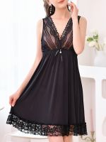 ◆ Sexy Woman Nightdress Ladies Lace Silk Nightgown - Sexy Lace V Neck Nightdress - Aliexpress