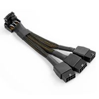 16Pin GPU Cable to 3X 8 Pin Pcie Extension - 16AWG PCIE 5.0 90 Degree Right Angle 16 Pin 12+4Pin Supply Adapter