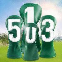 ผ้าคลุมหัวไม้กอล์ฟสำหรับ Woods PU Leather Waterproof Anti-Scratch Golf Headcovers With White Number Golf Club Head Covers Set For