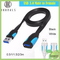 IHBNEP ลวดทองแดงแบนแล็ปท็อป PC 50-300ซม. USB สายพ่วงข้อมูล3.0ชายถึงหญิง