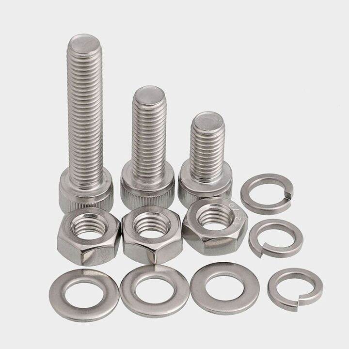 10-30sets-m3-m4-m5-stainless-steel-hexagon-hex-socket-cap-head-screw-with-nuts-flat-washer-spring-gasket-assemble-set-bolt-nails-screws-fasteners