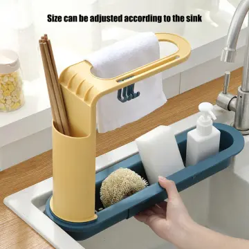 Telescopic Sink Rack Soap Sponge Holder Kitchen Sinks Organizer