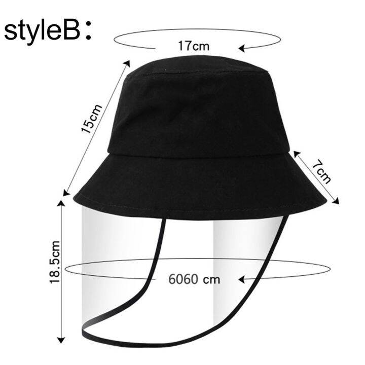 Protective Hat Face Shield PPE Adult Bucket Hat with Removable Anti