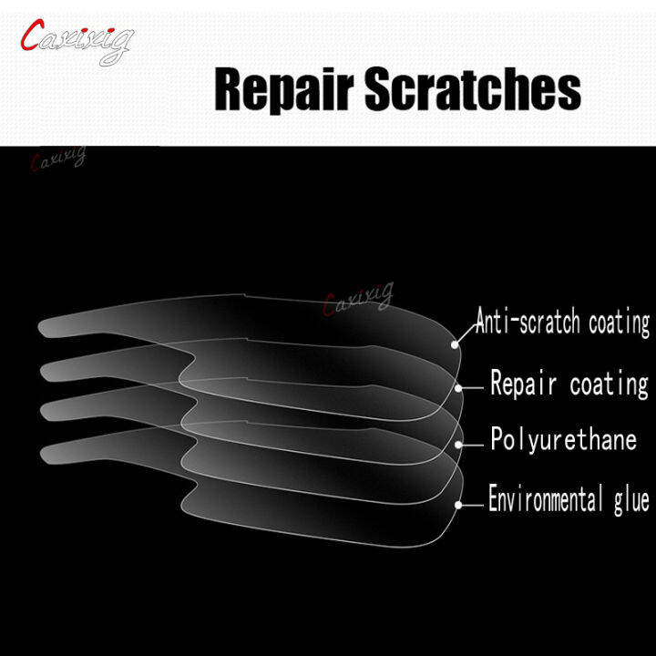 ไฟหน้ารถแบบฟิล์มป้องกันสติกเกอร์ทีพียูโปร่งใสสีดำสำหรับ-ct6คาดิลแลค-xt4-xt5-xt6อุปกรณ์เสริม-xats-2ชิ้น