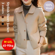 aomulei Stylish Short Jacket Short Woolen Jacket for Women Timeless and