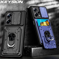 KEYSION เคสกันกระแทกสำหรับ Redmi Note 12 Pro 5G ที่ครอบสำหรับ Xiaomi โทรศัพท์ป้องกันกล้องเลื่อนกระเป๋าใส่บัตร Redmi Note 12G 12G 12 Pro + 5G