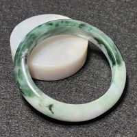 (J72) กำไลหยก พม่าแท้ Jadeite Type A 100% ไซส์ 58 mm. หยกสีธรรมชาติ ไม่ผ่านการปรับปรุงใดๆทั้งสิ้น