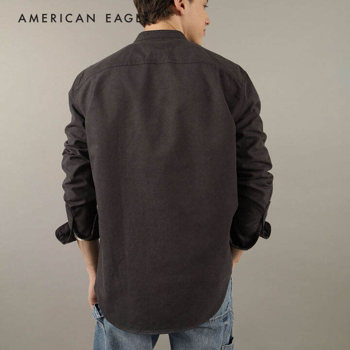 american-eagle-band-collar-twill-button-up-shirt-เสื้อเชิ้ต-ผู้ชาย-คอจีน-nmsh-015-2388-410