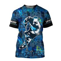 Men T-shirt 3D Graphic Beautiful Hockey Printed Women Shirt Unisex Short Sleeve Summer Harajuku Casual Crew Neck Cozy Top