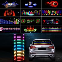 90x25 40x30 Automobile LED Equalizer Car Interiror Atmosphere Music Rhythm EL Sheet Sticker Glow Flash Panel Flashing Light