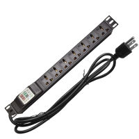 PDU Power Strip Unit with Adjustable Over Current Protection Relay Digital meter 7 Ways Universal Socket Outlets 2meter Cord