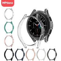 Watch Cover for Samsung Galaxy Watch 4 Classic 42mm 46mmPC Matte Case All-Around Protective Bumper Shell for Galaxy Watch 4