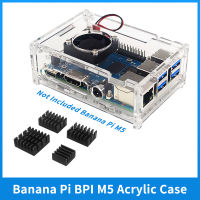 กล้วย Pi BPI M5กรณีคริลิคที่มีพัดลมสำหรับคณะกรรมการเดียวคอมพิวเตอร์ amlogic S905X3ชิปออกแบบ4กิกะไบต์ RAM 16กิกะไบต์ที่มิลลิเมตร C BPI M5