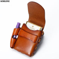 100 Genuine Leather Case Men High Quality Cowhide Vintage Handmade Small Belt Waist Bag Pack Bags Holder For Man Male