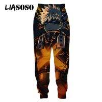 LIASOSO Anime My Heroes Academy 3D Printing Bakugou Running Sweatpants Fashion Loose Large Sweatpants Street Clothing Mens and Womens Pants