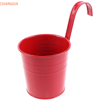 ?【Lowest price】CHANGDA เหล็กเหล็กแขวนดอกไม้ภาชนะบ้านระเบียงสวน planter Barrel