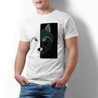 Wolf Face Yingyang T Shirt Black Mens Tshirt Big Printed Cotton Tee Shirt