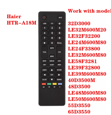 HTR-A18M Remote Control for Haier LCD LED TV LE58F3281 32D3000 LE32M600M20 LE32F32200 LE24M600M80 65d3550 LE39M600M80 40D3500M