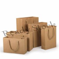 【hot sale】 ☒ B41 Solid Brown Card Paper Bag Holiday Celebration Gift Carrying Bag