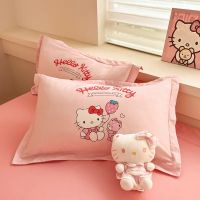 Sanrio Hello Kitty 2ชิ้น,ปลอกหมอนลายการ์ตูน Cinnamoroll อนิเมะผ้าฝ้ายบริสุทธิ์ชุดเครื่องนอนฝาครอบป้องกัน